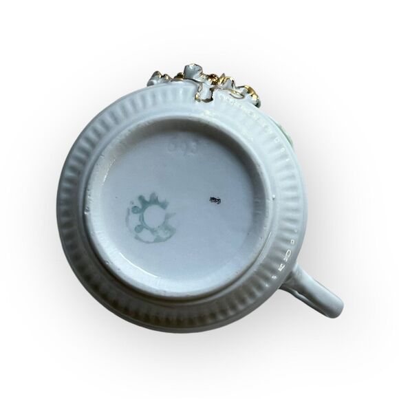 Antique Vtg Made in Germany Porcelain Embossed Floral "Love the Giver" Mug, Cup - Picture 13 of 13